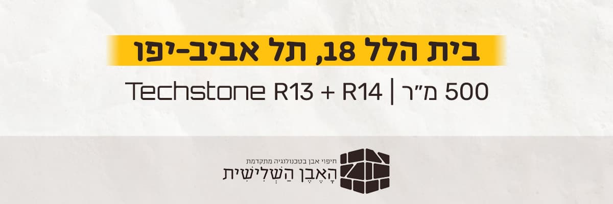 כרטיס הפתיחה של סרטון הפרויקט בית הלל 18, תל אביב-יפו: הכתובת, גודל הפרויקט בשטח והדגמים שיושמו